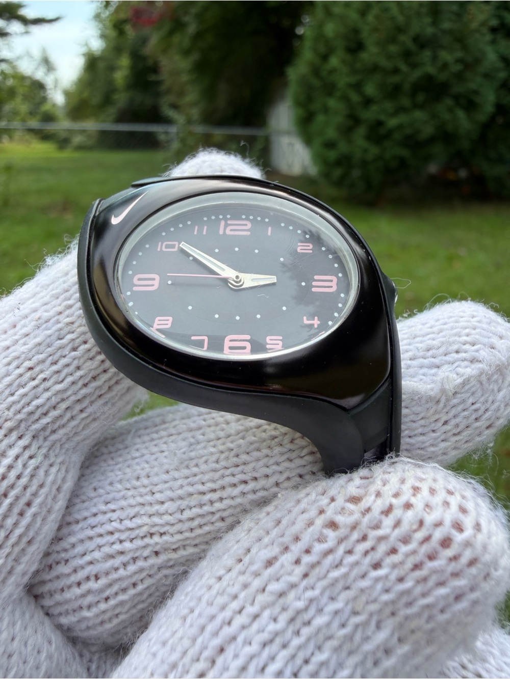 Vintage Nike Triax Swift Analog Watch Black Pink Y2K Sport Quartz WK0007 Rare